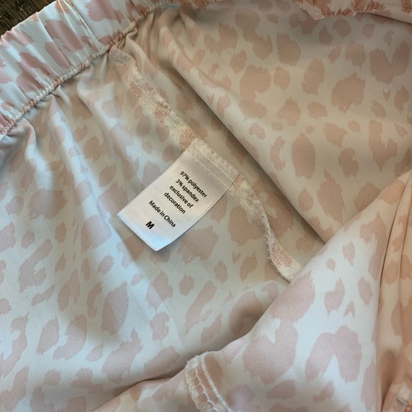 Serenedelicacy Pajama Set Small Pink White Animal Print Drawstring Waist - Picture 6 of 6